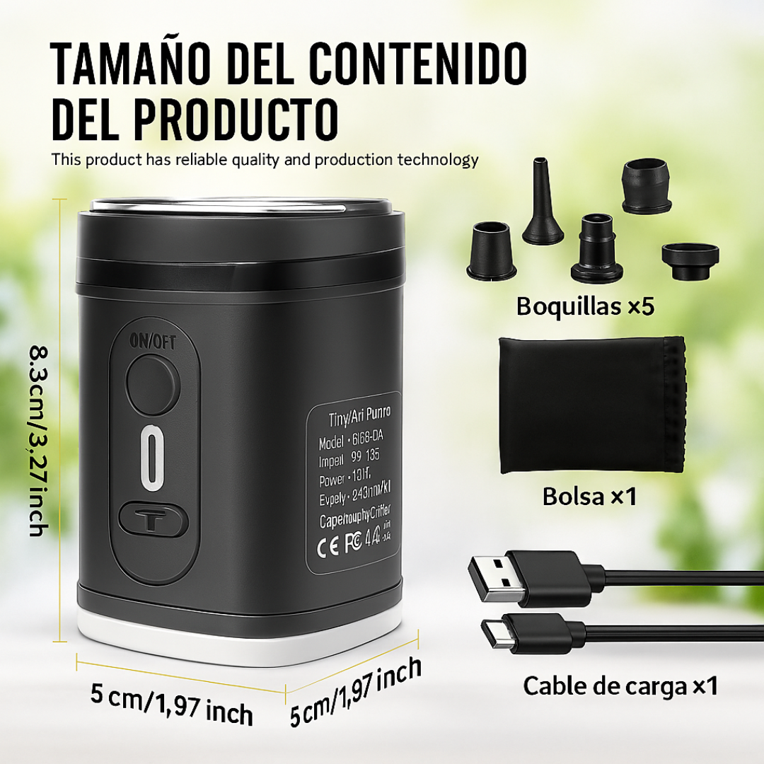 Inflador Portátil Recargable USB